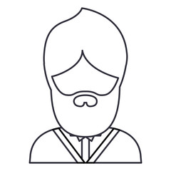 Man cartoon with mustache icon. Avatar people person and human theme. Isolated design. Vector illustration