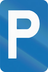 Belgian regulatory road sign - parking place