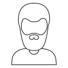 Man cartoon with mustache icon. Avatar people person and human theme. Isolated design. Vector illustration