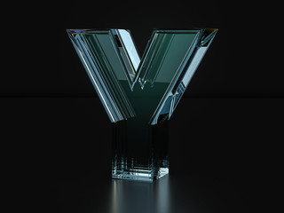 Glass letter Y