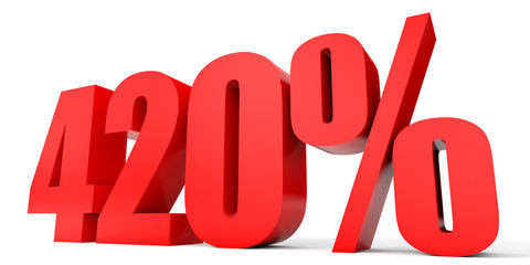 Discount 420 percent off. 3D illustration.