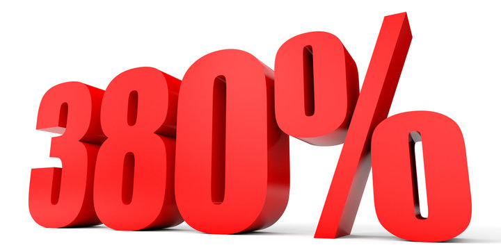 Discount 380 percent off. 3D illustration.