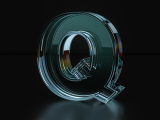 Glass letter Q