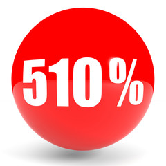Discount 510 percent off. 3D illustration.