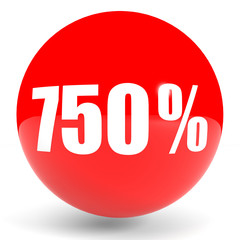 Discount 750 percent off. 3D illustration.