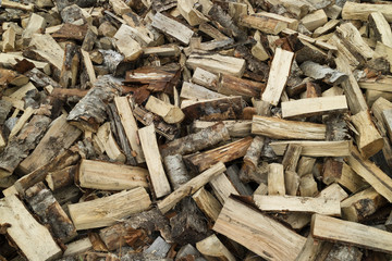  Firewood pile of wood cuttings