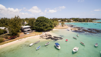 Aerial View: Pointe aux Roches, Mauritius - obrazy, fototapety, plakaty