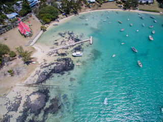 Aerial View: Pointe aux Roches, Mauritius - obrazy, fototapety, plakaty