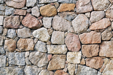 Detail picture of a stone wall irregularly disposed.