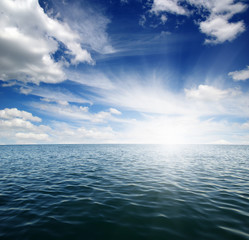 Blue sea and sun