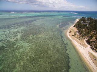 Fototapeta na wymiar Aerial View: Le Morne Brabant, Mauritius