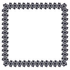 Decorative frame with flower and leaves icon. Ornament border decoration and card theme. Isolated design. Vector illustration