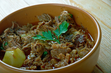 Mexican  soup where meat