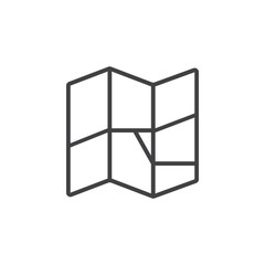 Map line icon, outline vector logo illustration, linear pictogram isolated on white