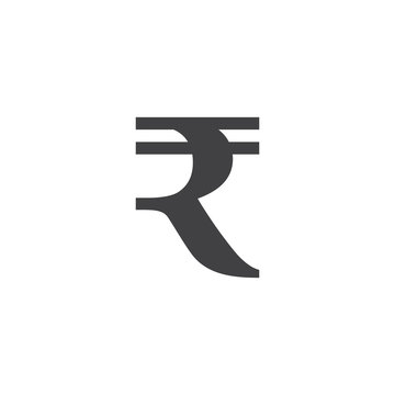 Rupee symbol. vector sign, solid logo illustration, pictogram isolated on white