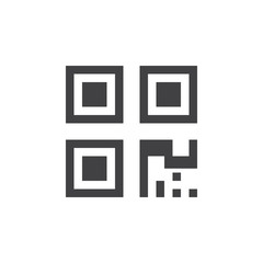 qr code icon vector, solid logo illustration, pictogram isolated on white