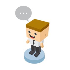 block isometric cartoon character
