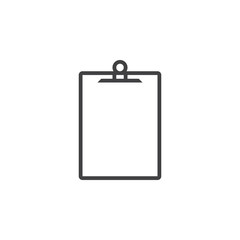 clipboard line icon, outline vector logo illustration, linear pictogram isolated on white