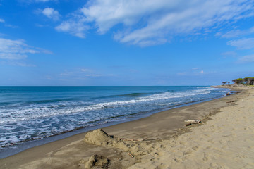 beach of the mediterranean sea, tuscany, italy