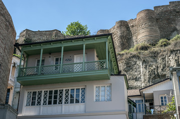 Famous throughout the world Tbilisi balconies./Tbilisi, capital of Georgia . Famous throughout the world Tbilisi balconies in the Old Town .
