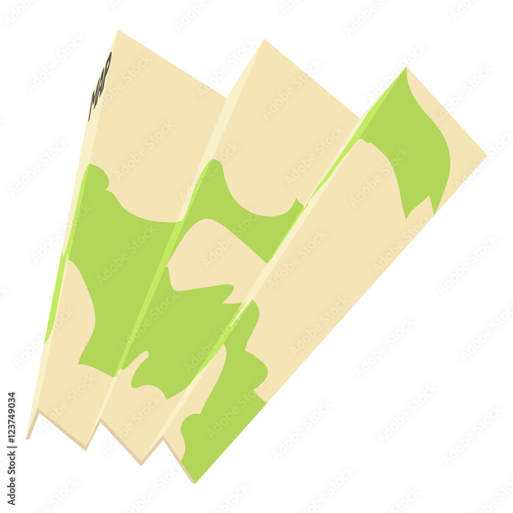 Poster map icon. isometric 3d illustration of map vector icon for web