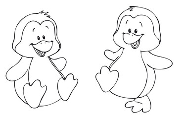 Zwei niedliche Pinguine