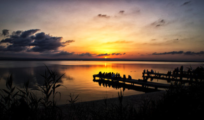 Sunset in Gola de Pujol pier