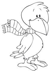 Niedlicher Rabe mit Schal