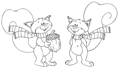 Niedliche Eichhörnchen mit Schal