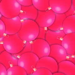 CHRISTMAS BALLS PINK BACKGROUND