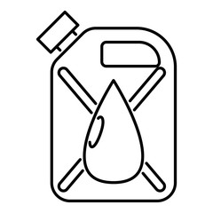 Jerrycan with drop icon. Outline illustration of jerrycan vector icon for web