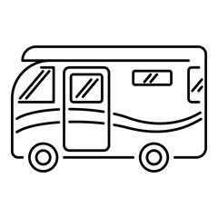 Traveling camper van icon. Outline illustration of camper van vector icon for web