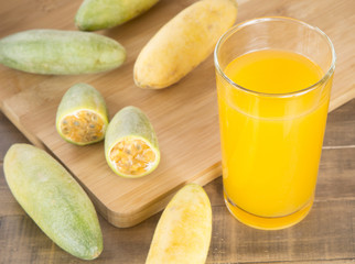 Curuba tropical fruit - Passiflora tripartite