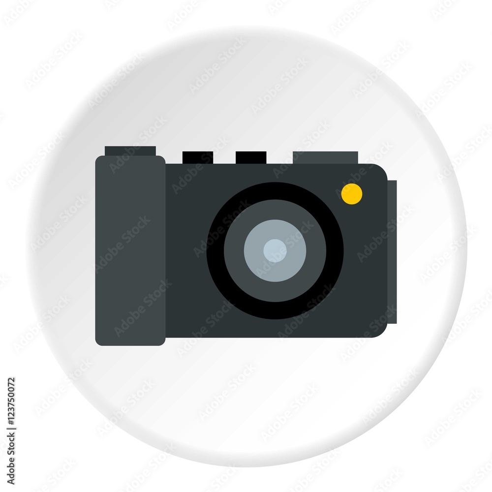 Poster camera icon. flat illustration of camera vector icon for web design