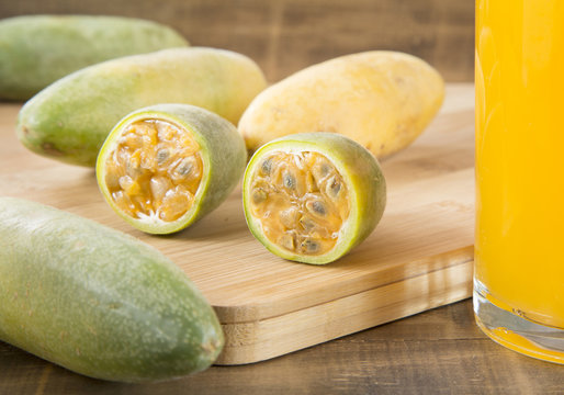 Curuba tropical fruit - Passiflora tripartite