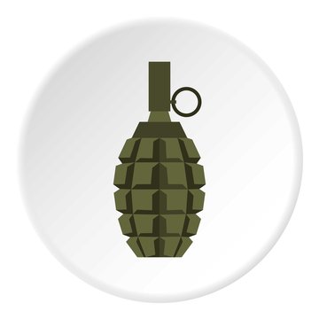 Hand grenade icon. Flat illustration of grenade vector icon for web design