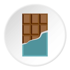 Chocolate bar icon. Flat illustration of chocolate bar vector icon for web