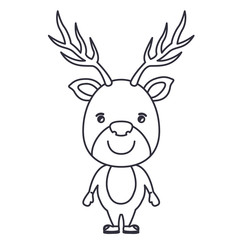 Obraz na płótnie Canvas Reindeer cartoon icon. Merry christmas season celebration and decoration theme. Isolated design. Vector illustration