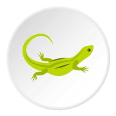 Green lizard icon. Flat illustration of green lizard vector icon for web