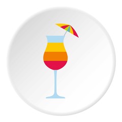 Alcoholic cocktail icon. Flat illustration of alcoholic cocktail vector icon for web