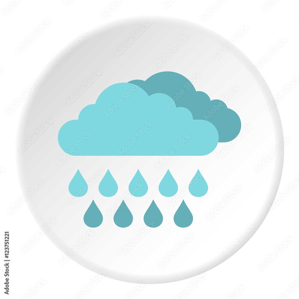 Poster clouds and rain icon. flat illustration of clouds and rain vector icon for web
