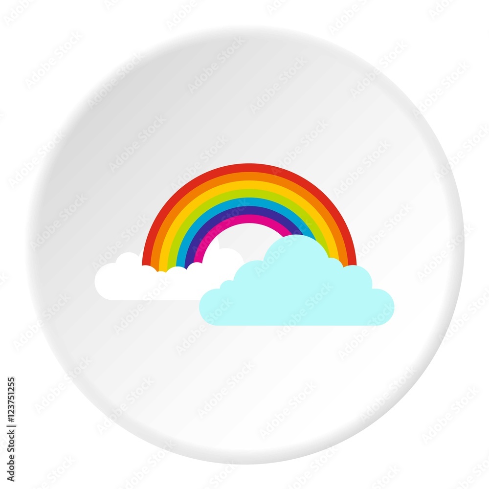 Aufkleber clouds and rainbow icon. flat illustration of clouds and rainbow vector icon for web