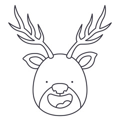 Reindeer cartoon icon. Merry christmas season celebration and decoration theme. Isolated design. Vector illustration