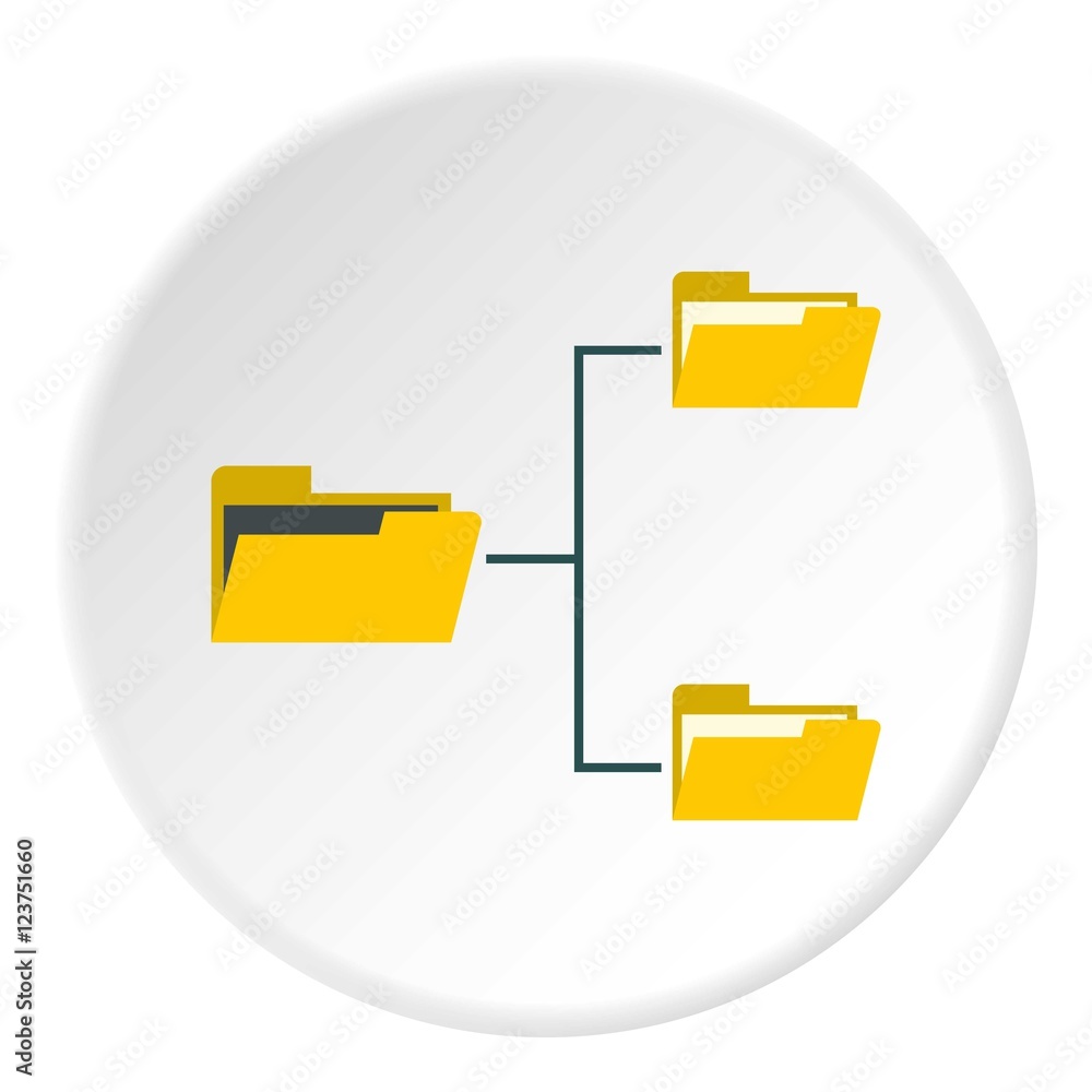 Poster file system on computer icon. flat illustration of file system on computer vector icon for web