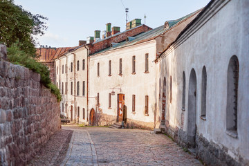 Fototapeta na wymiar Buildings inside Vyborg castle. Vyborg, Russia.