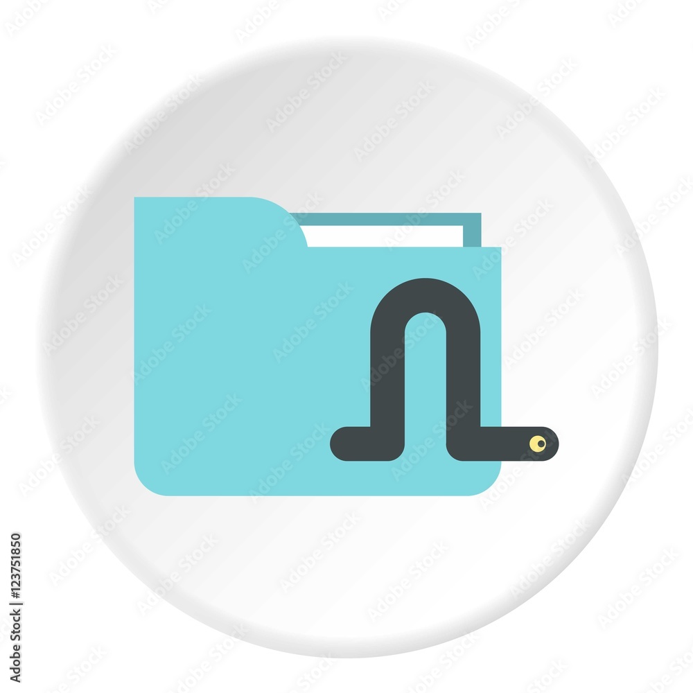 Poster worm in e-mail icon. flat illustration of worm in e-mail vector icon for web