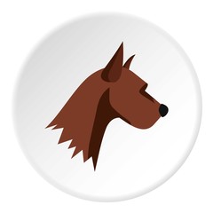 Dog head icon. Flat illustration of dog head vector icon for web