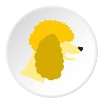 Poodle dog icon. Flat illustration of poodle dog vector icon for web