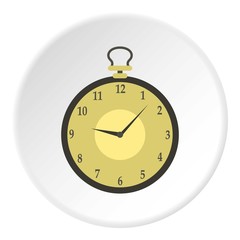 Pocket watch icon. Flat illustration of pocket watch vector icon for web