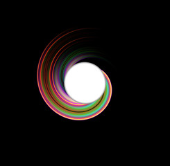 Illustrazione di una spirala colorata su sfondo nero